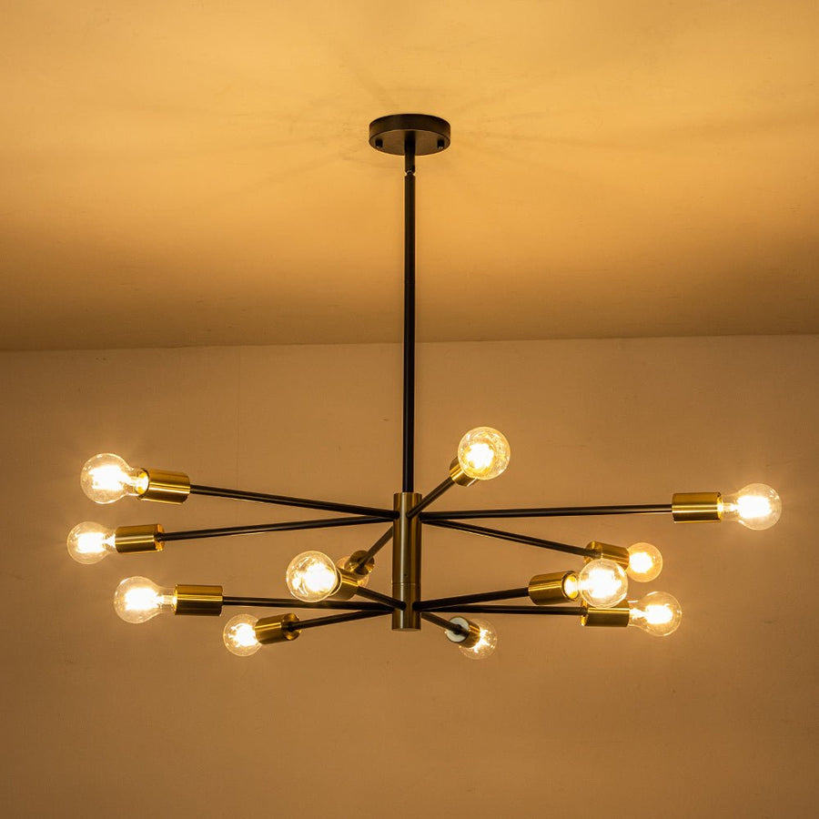 Farmhouze Light-Industrial Classic Linear Sputnik Light Fixture-Chandelier-6-Light-