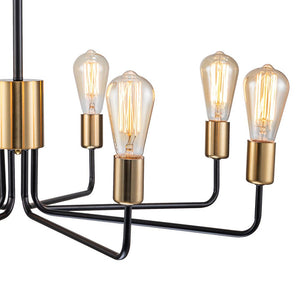 Farmhouze Light-Industrial Metal 8-Light Sputnik Chandelier-Chandelier--