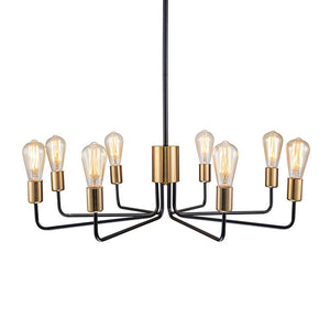 Farmhouze Light-Industrial Metal 8-Light Sputnik Chandelier-Chandelier--