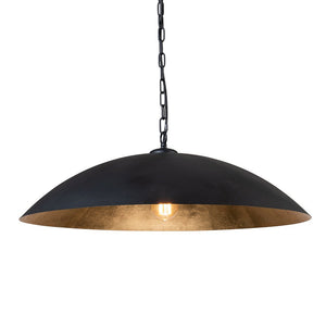 Farmhouze Light-Industrial Saucer Oversized Dome Pendant Light-Chandelier-Black-