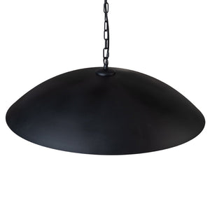 Farmhouze Light-Industrial Saucer Oversized Dome Pendant Light-Chandelier-Black-