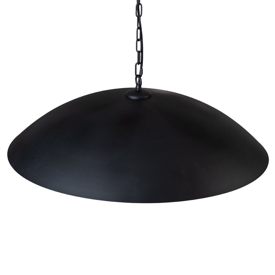 Farmhouze Light-Industrial Saucer Oversized Dome Pendant Light-Chandelier-Black-