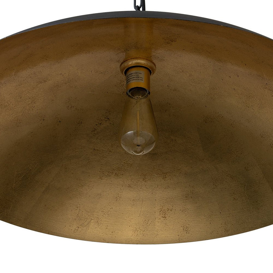 Farmhouze Light-Industrial Saucer Oversized Dome Pendant Light-Chandelier-Black-