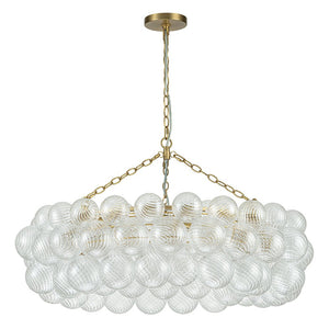 Farmhouze Light-Kitchen Dining Swirled Glass Bubble Round Chandelier-Chandelier-32in-