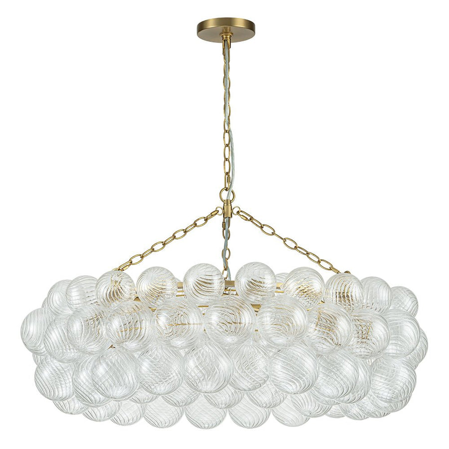 Farmhouze Light-Kitchen Dining Swirled Glass Bubble Round Chandelier-Chandelier-32in-