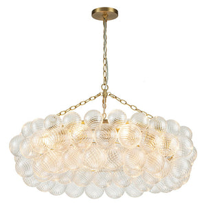 Farmhouze Light-Kitchen Dining Swirled Glass Bubble Round Chandelier-Chandelier-32in-