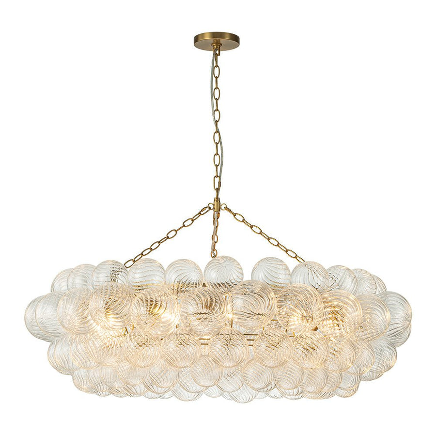 Farmhouze Light-Kitchen Dining Swirled Glass Bubble Round Chandelier-Chandelier-32in-