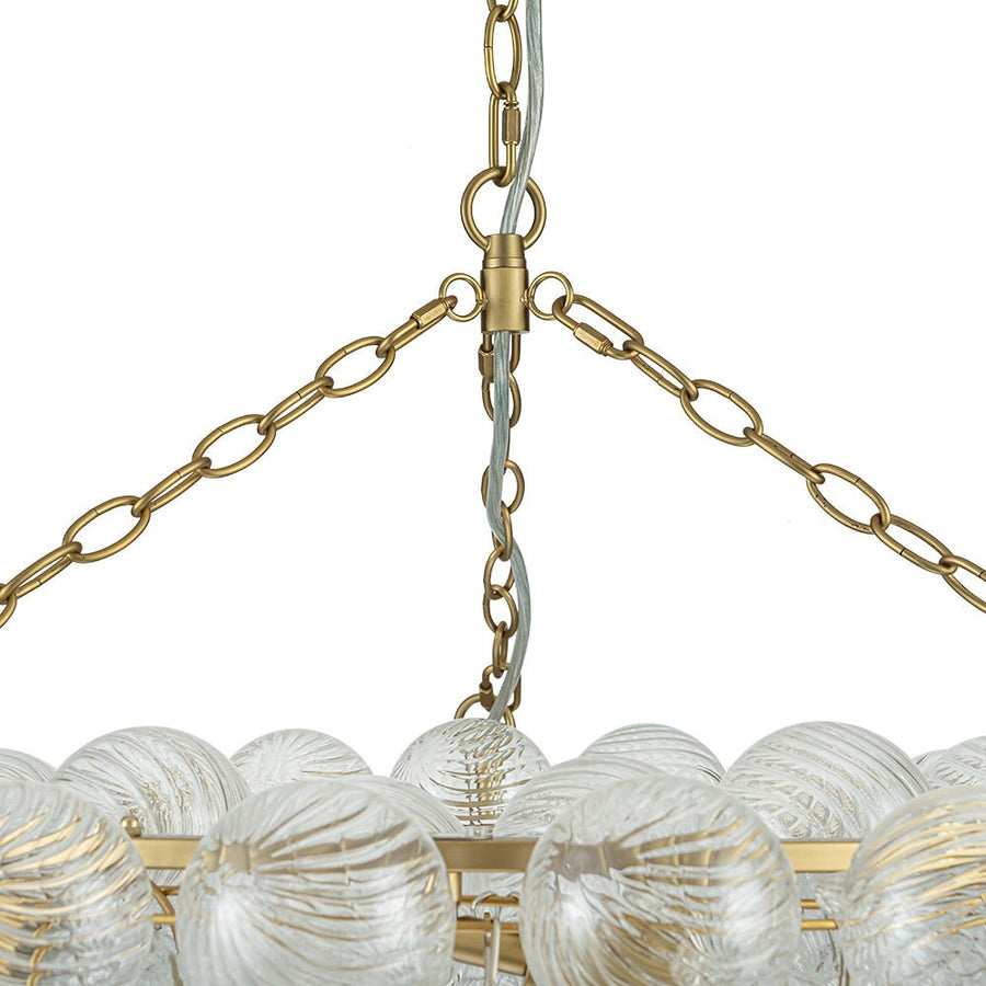 Farmhouze Light-Kitchen Dining Swirled Glass Bubble Round Chandelier-Chandelier-32in-