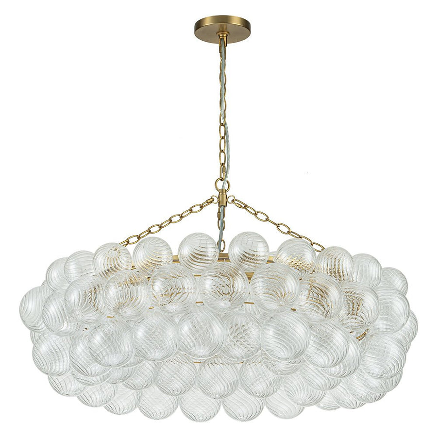 Farmhouze Light-Kitchen Dining Swirled Glass Bubble Round Chandelier-Chandelier-32in-