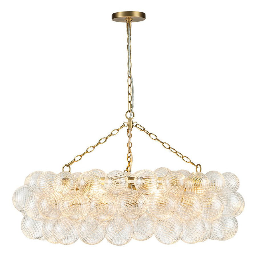 Farmhouze Light-Kitchen Dining Swirled Glass Bubble Round Chandelier-Chandelier-32in-