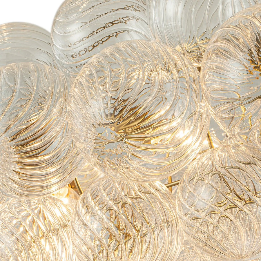 Farmhouze Light-Kitchen Dining Swirled Glass Bubble Round Chandelier-Chandelier-32in-