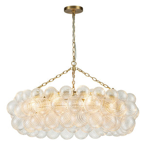 Farmhouze Light-Kitchen Dining Swirled Glass Bubble Round Chandelier-Chandelier-32in-