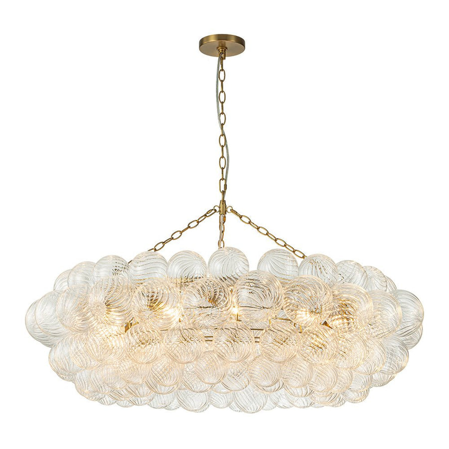 Farmhouze Light-Kitchen Dining Swirled Glass Bubble Round Chandelier-Chandelier-32in-