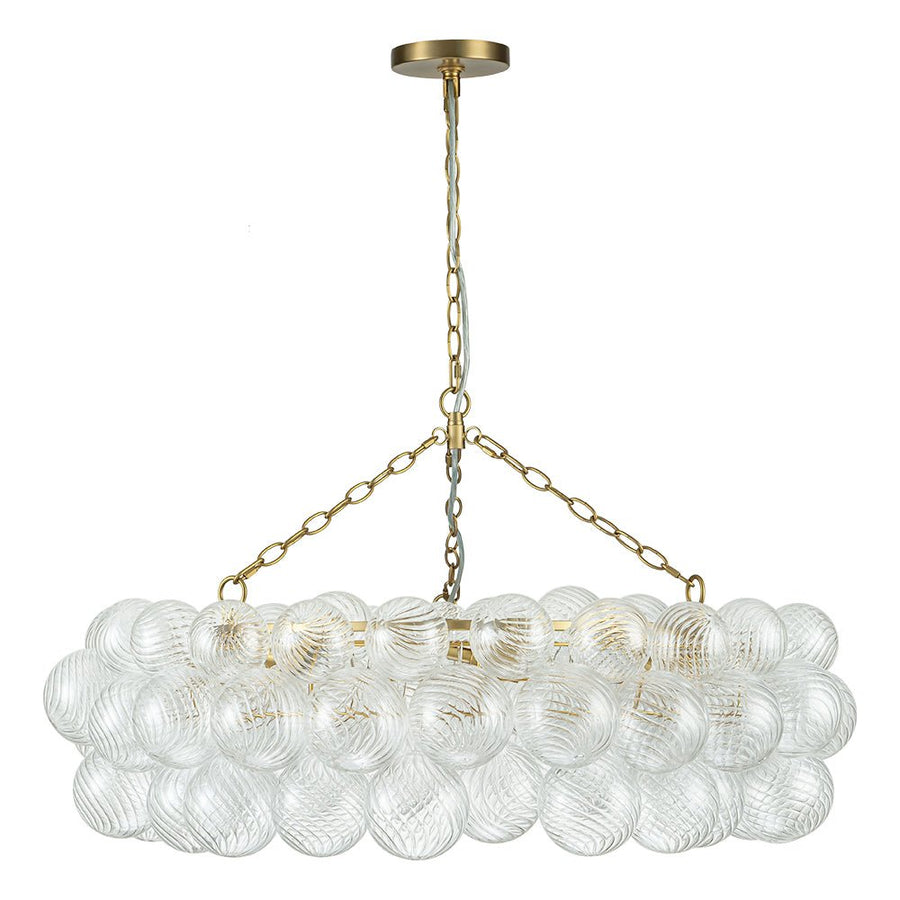 Farmhouze Light-Kitchen Dining Swirled Glass Bubble Round Chandelier-Chandelier-32in-