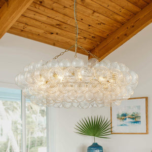 Farmhouze Light-Kitchen Dining Swirled Glass Bubble Round Chandelier-Chandelier-40in-