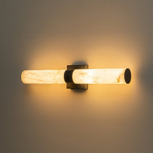 Farmhouze Light-Marble Dimmable LED 1-Light Linear Bathroom Vanity Sconce-Wall Sconce-Black-