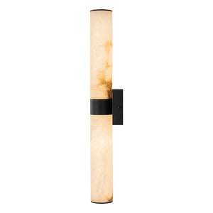 Farmhouze Light-Marble Dimmable LED 1-Light Linear Bathroom Vanity Sconce-Wall Sconce-Black-