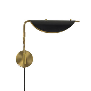 Farmhouze Light-Mid-Century 1-Light Adjustable Wall Light Sconce-Wall Sconce-Brass+Black-