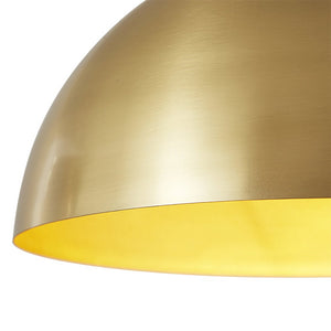 Farmhouze Light-Mid-Century Single Light Brass Dome Pendant-Pendant--