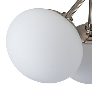 Farmhouze Light-Modern 3-Light Opal Glass Globe Semi Flush Mount Light-Ceiling Light-Nickel-