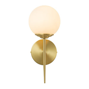 Farmhouze Light-Modern Brass 1-Light Frosted Glass Globe Wall Sconce-Wall Sconce-1-Light-Brass (Pre-Order)