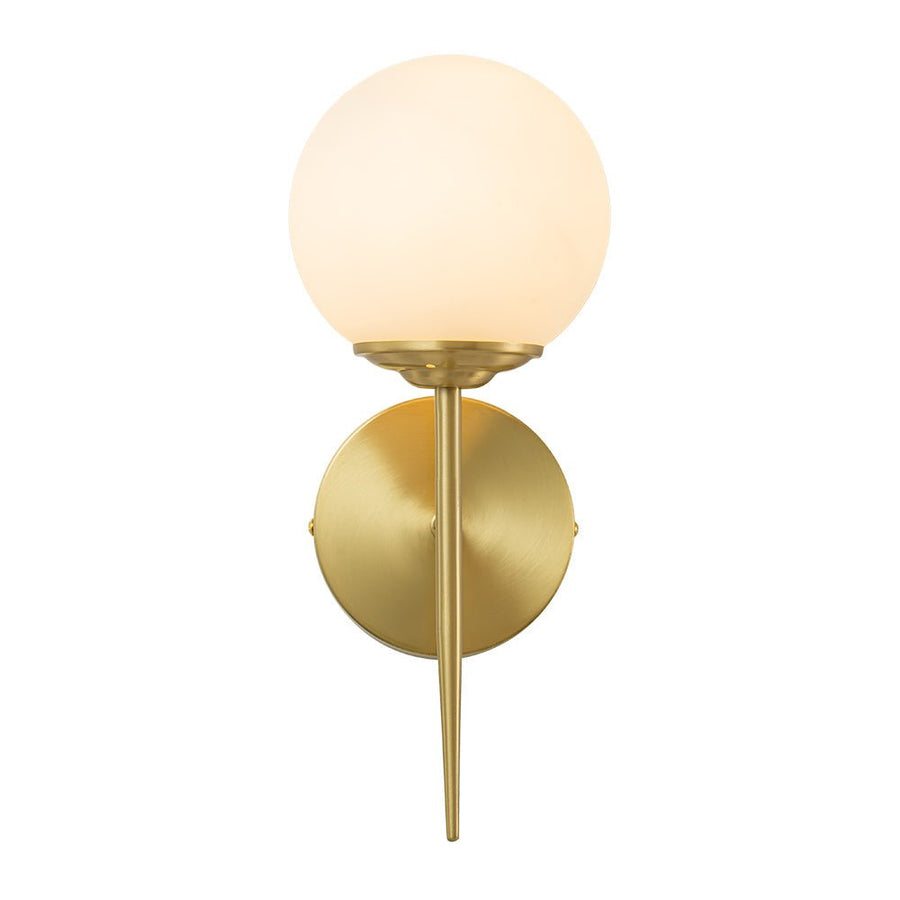 Farmhouze Light-Modern Brass 1-Light Frosted Glass Globe Wall Sconce-Wall Sconce-1-Light-Brass (Pre-Order)