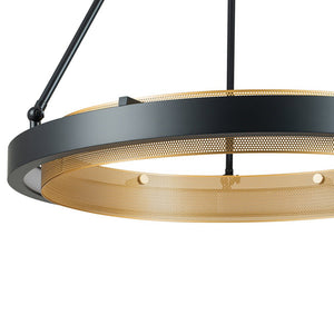 Farmhouze Light-Modern Dimmable LED Round Wheel Chandelier-Pendant-3000K (Warm Light)-