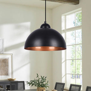 Farmhouze Light-Modern Farmhouse 1-Light Kitchen Metal Dome Pendant-Pendant-Black*2-