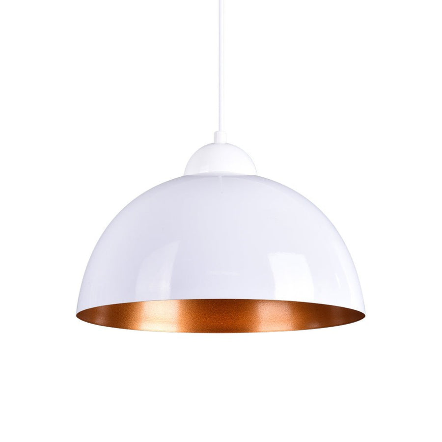 Farmhouze Light-Modern Farmhouse 1-Light Kitchen Metal Dome Pendant-Pendant-White*2-