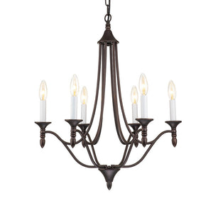 Farmhouze Light-Modern Farmhouse 6-Light Candle Empire Chandelier-Chandelier-Nickel-