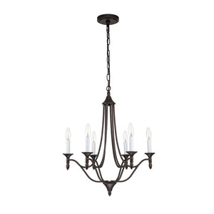 Farmhouze Light-Modern Farmhouse 6-Light Candle Empire Chandelier-Chandelier-Nickel-