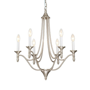 Farmhouze Light-Modern Farmhouse 6-Light Candle Empire Chandelier-Chandelier-Nickel-