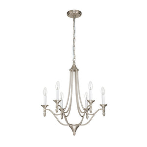 Farmhouze Light-Modern Farmhouse 6-Light Candle Empire Chandelier-Chandelier-Nickel-