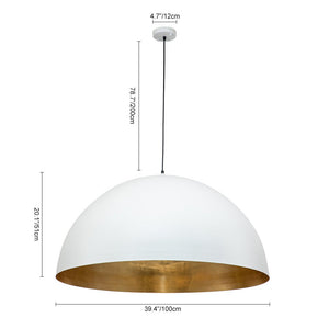 Farmhouze Light-Modern Farmhouse Oversized Dome Pendant-Chandelier-White-15 in.