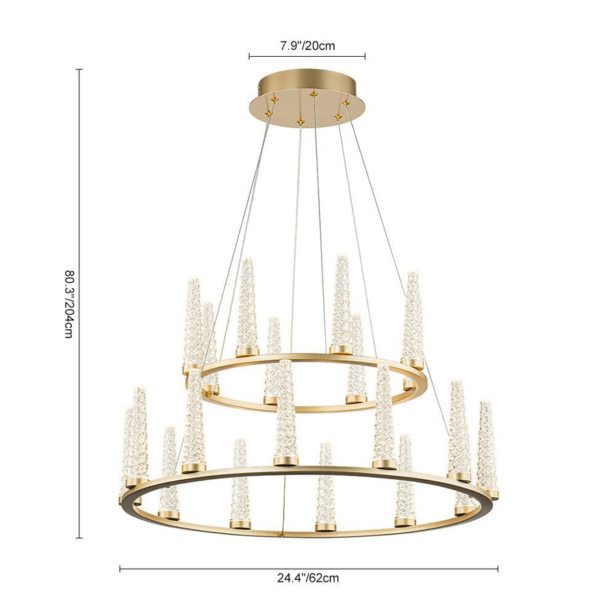 Farmhouze Light-Modern Gold Dimmable LED Wagon Wheel Chandelier-Chandelier-20-Light/2-Tired (Pre-Order)-