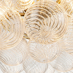 Farmhouze Light-Modern Luxe Swirled Glass Globe Bubble Chandelier-Chandelier-3-Light-Brass