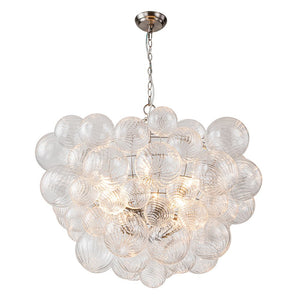 Farmhouze Light-Modern Luxe Swirled Glass Globe Bubble Chandelier-Chandelier-3-Light-Brass