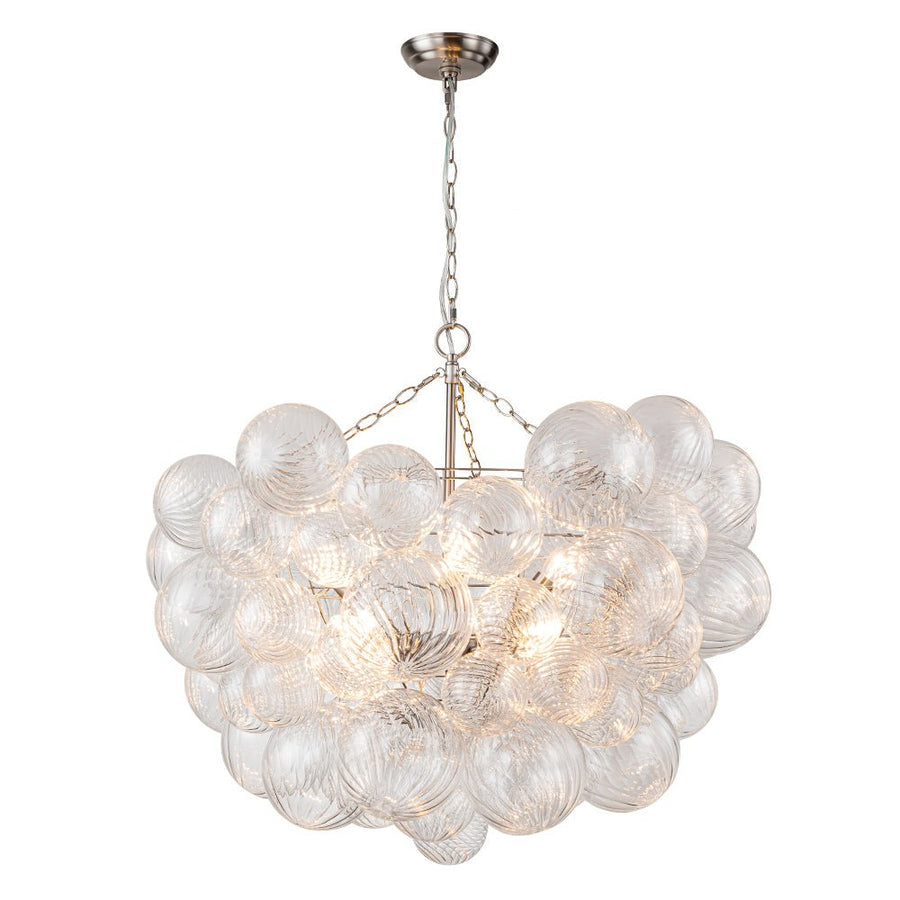 Farmhouze Light-Modern Luxe Swirled Glass Globe Bubble Chandelier-Chandelier-3-Light-Brass