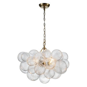 Farmhouze Light-Modern Luxe Swirled Glass Globe Bubble Chandelier-Chandelier-3-Light-Brass