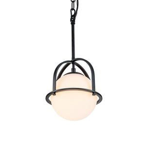 Farmhouze Light-Modern Vintage 1-Light Opal Glass Globe Pendant Light-Pendant-Brass-