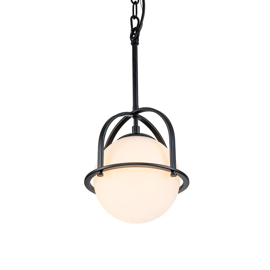 Farmhouze Light-Modern Vintage 1-Light Opal Glass Globe Pendant Light-Pendant-Brass-