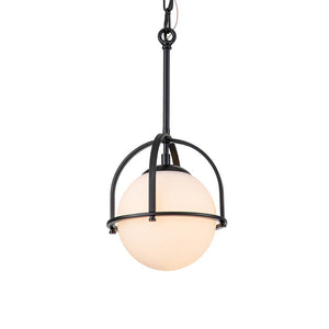 Farmhouze Light-Modern Vintage 1-Light Opal Glass Globe Pendant Light-Pendant-Brass-