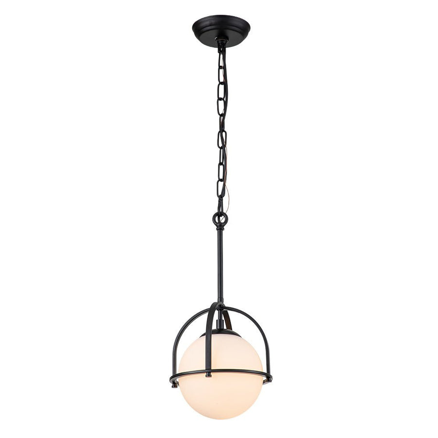 Farmhouze Light-Modern Vintage 1-Light Opal Glass Globe Pendant Light-Pendant-Brass-