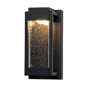 Farmhouze Light-Rectangle Seeded Glass Box LED Outdoor Wall Light-Wall Sconce-Black-