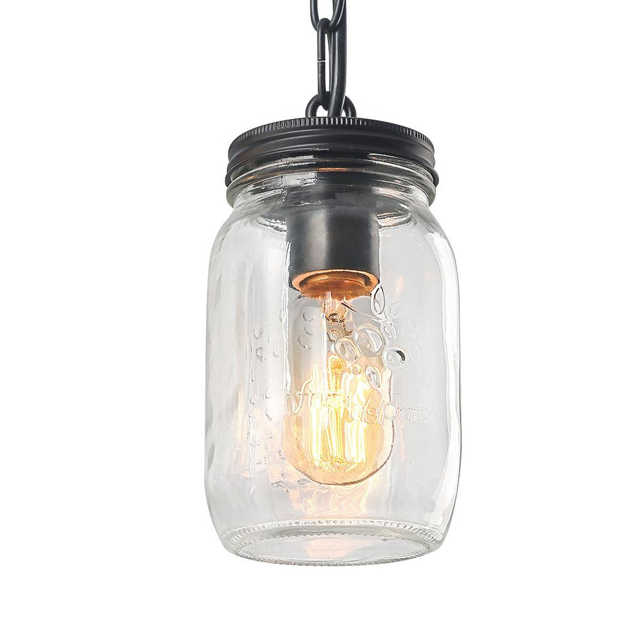 Farmhouze Light-Rustic 5-Light Mason Jar Pendant Light-Pendant--