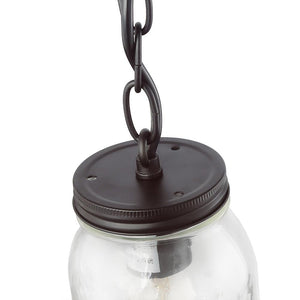 Farmhouze Light-Rustic 5-Light Mason Jar Pendant Light-Pendant--