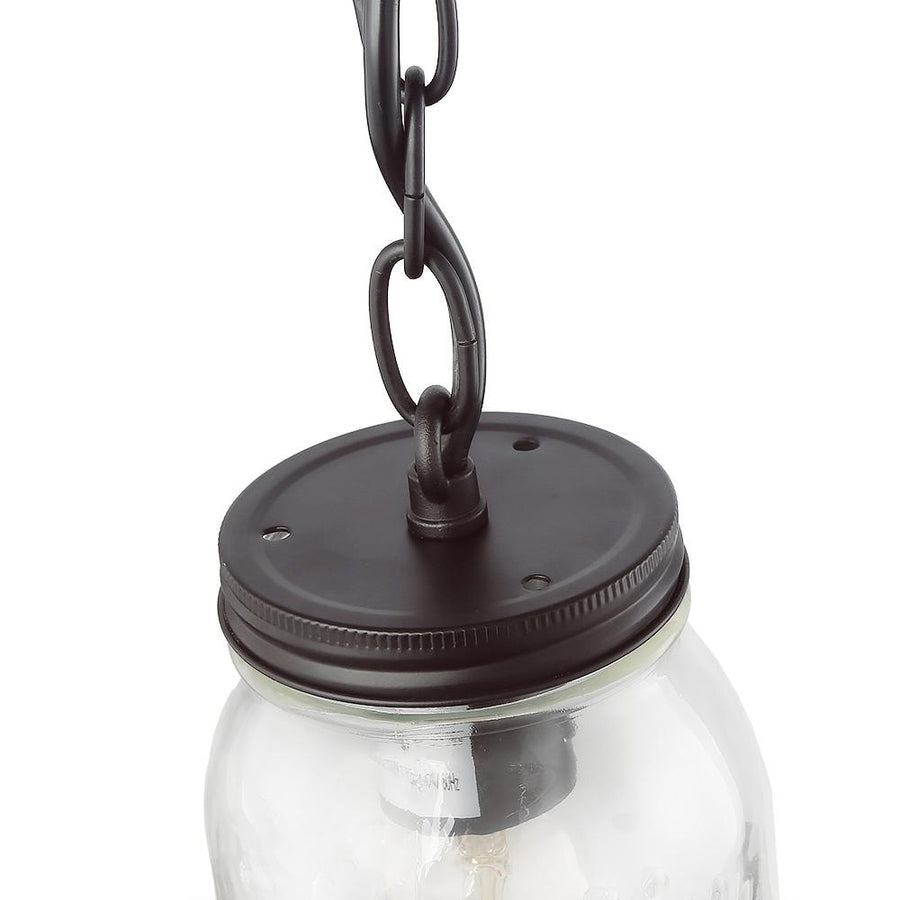 Farmhouze Light-Rustic 5-Light Mason Jar Pendant Light-Pendant--