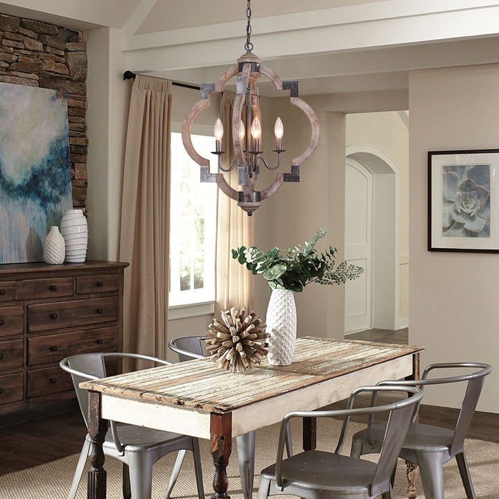 Farmhouze Light-Rustic Geometric Lantern Pendant Light-Chandelier--