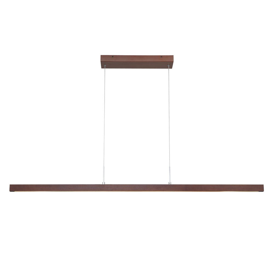 Farmhouze Light-Rustic Linear Wood Dimmable LED Kitchen Island Pendant -Chandelier-Walnut-