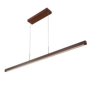 Farmhouze Light-Rustic Linear Wood Dimmable LED Kitchen Island Pendant -Chandelier-Walnut-